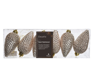 6 Piece Pinecone assorted